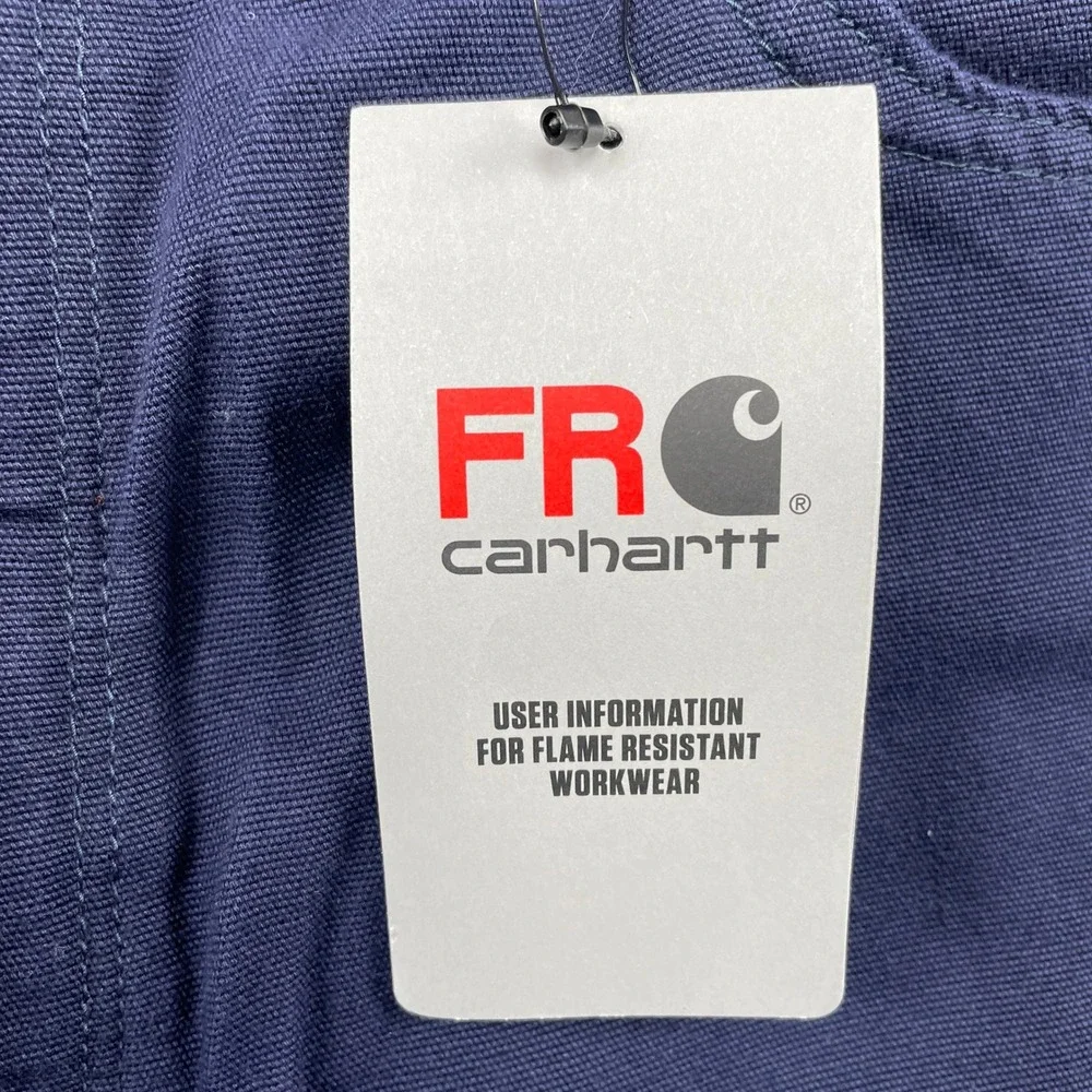 Carhartt Work Pant Mens 36x32 Navy FRB159-DNY Loose Fit Canvas Utility FR CAT 2